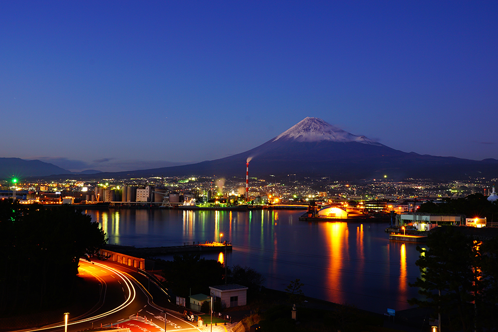 富士山と夜景　ポスター